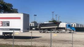 More vehicles arrive at National Guard camp in Elwood as deployment to Chicago put on hold, for now