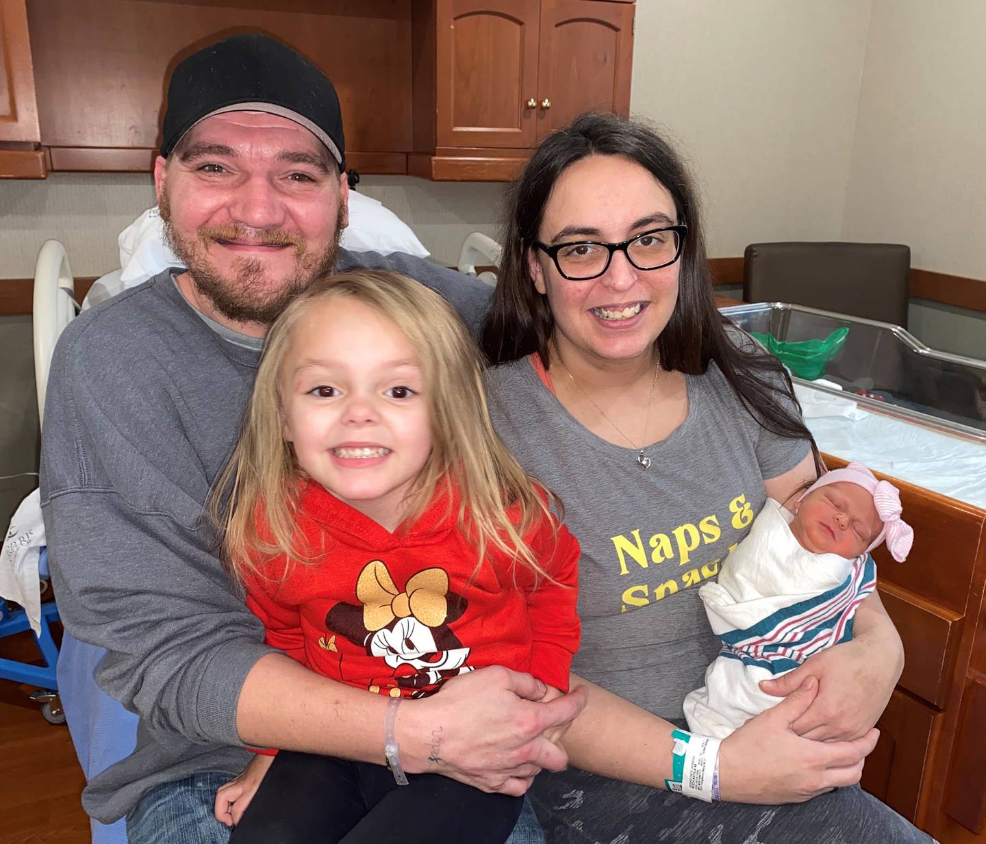 Kayla Koch and Jeremy Wade of Marseilles welcomed Paige Lee Ann Wade at 6:23 a.m. Jan. 2 at Morris Hospital. Paige weighed 6 pounds, 5 oz., and measured 19 inches in length.
Paige has a big sister, Aliana, 3, and a big brother, Brendon, 15.
