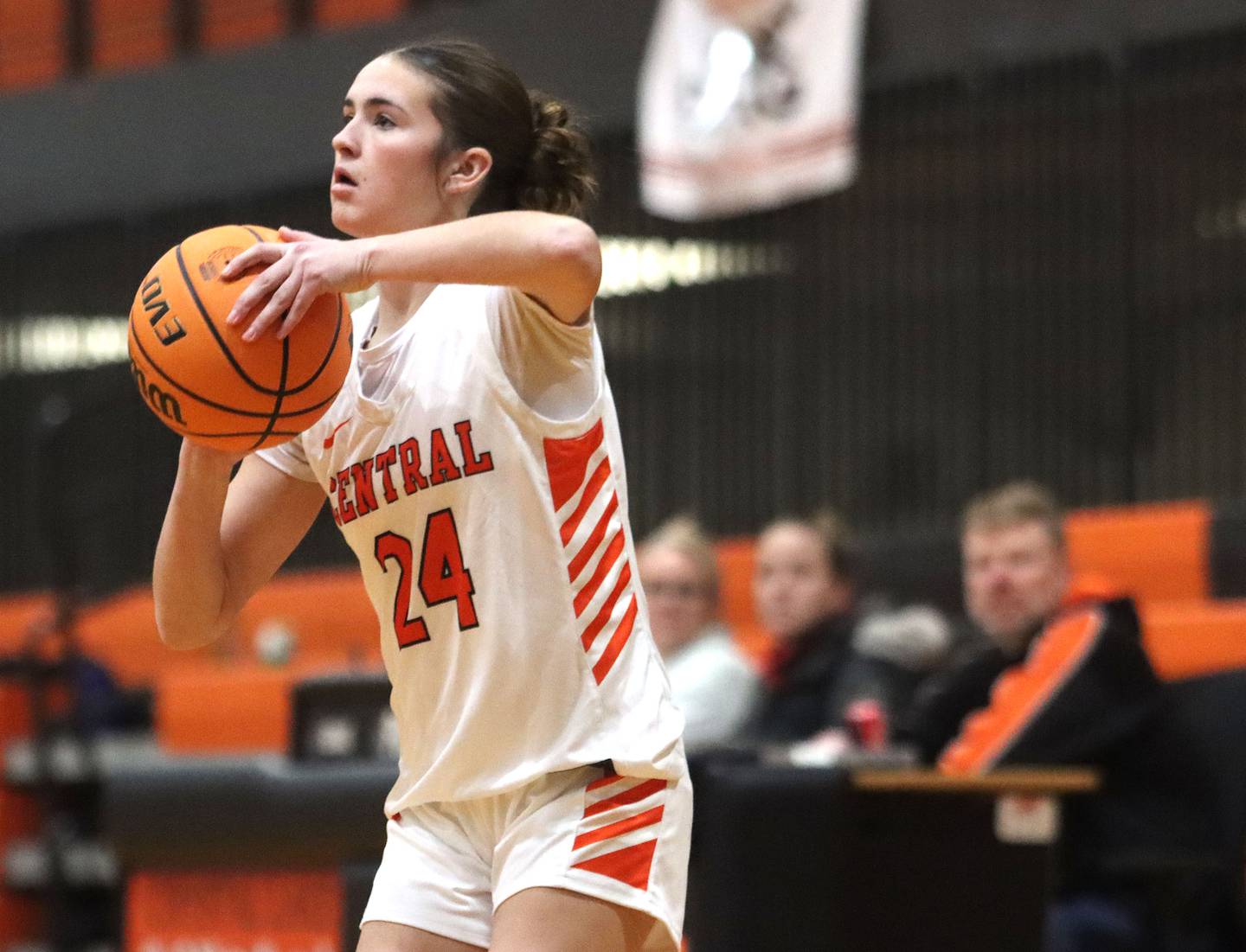 Crystal Lake Central’s Avery Watson takes a shot against Woodstock North in varsity girls basketball on Monday, Jan. 26, 2026, at Crystal Lake Central High School in Crystal Lake.