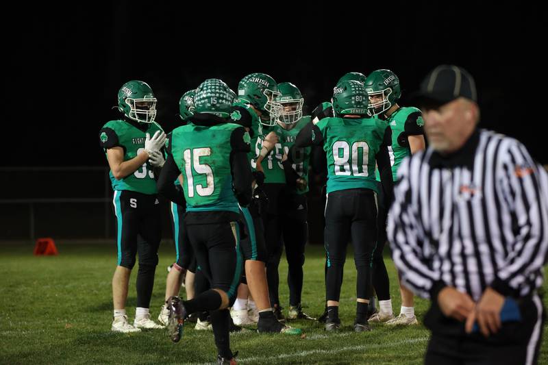 Seneca gathers to discuss game on Friday, November 1, 2024 at Seneca High School in Seneca.