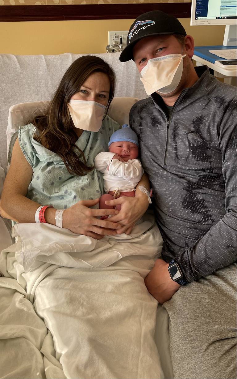 Brad and Kendal Rathie hold their newborn baby boy, Arthur Ronnie. Arthur was born at 3:38 a.m. Jan. 2 at Advocate Good Shepherd Hospital in Barrington.