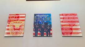 Plainfield Police Station displays 3-panel paintings by D. 202 art teacher