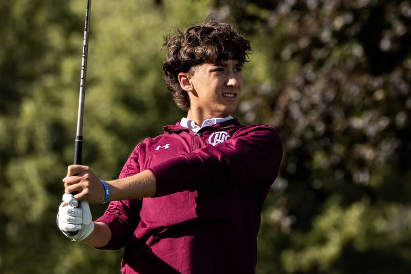 Lockport’s Jack Frampton competes in the IHSA Boys’ Class 3A Regional at Green Garden in Frankfort on Oct. 1, 2025.