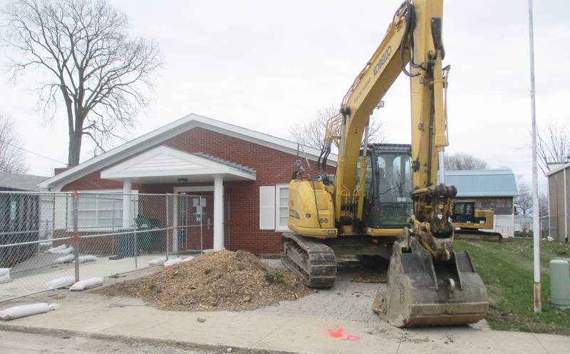 Construction work is underway to build an addition to the Charles B. Phillips Public Library in Newark. (Mark Foster -- mfoster@shawmedia.com)