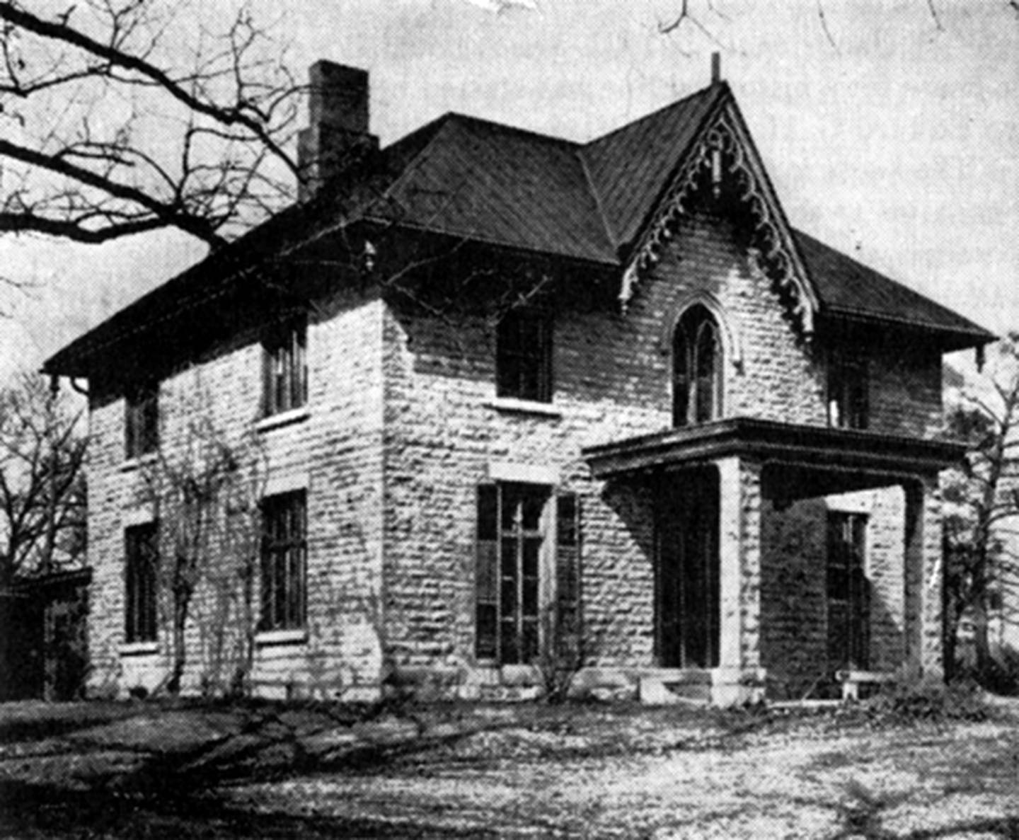 Pictured here is the home of future Civil War General William Wallace and his wife Ann. Built in 1858 on Ottawa's north bluff and surrounded by stately oak trees, the Wallaces named their home "The Oaks."  Once a state historic site, a private home, and then divided into apartments, the ground floor of the home has been restored back to its Victorian splendor by Mr. and Mrs. Jay McCracken.