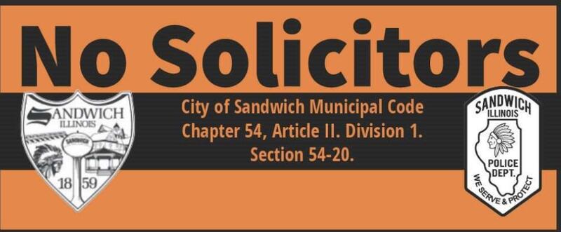 No solicitors signs are available on the city of Sandwich's website.