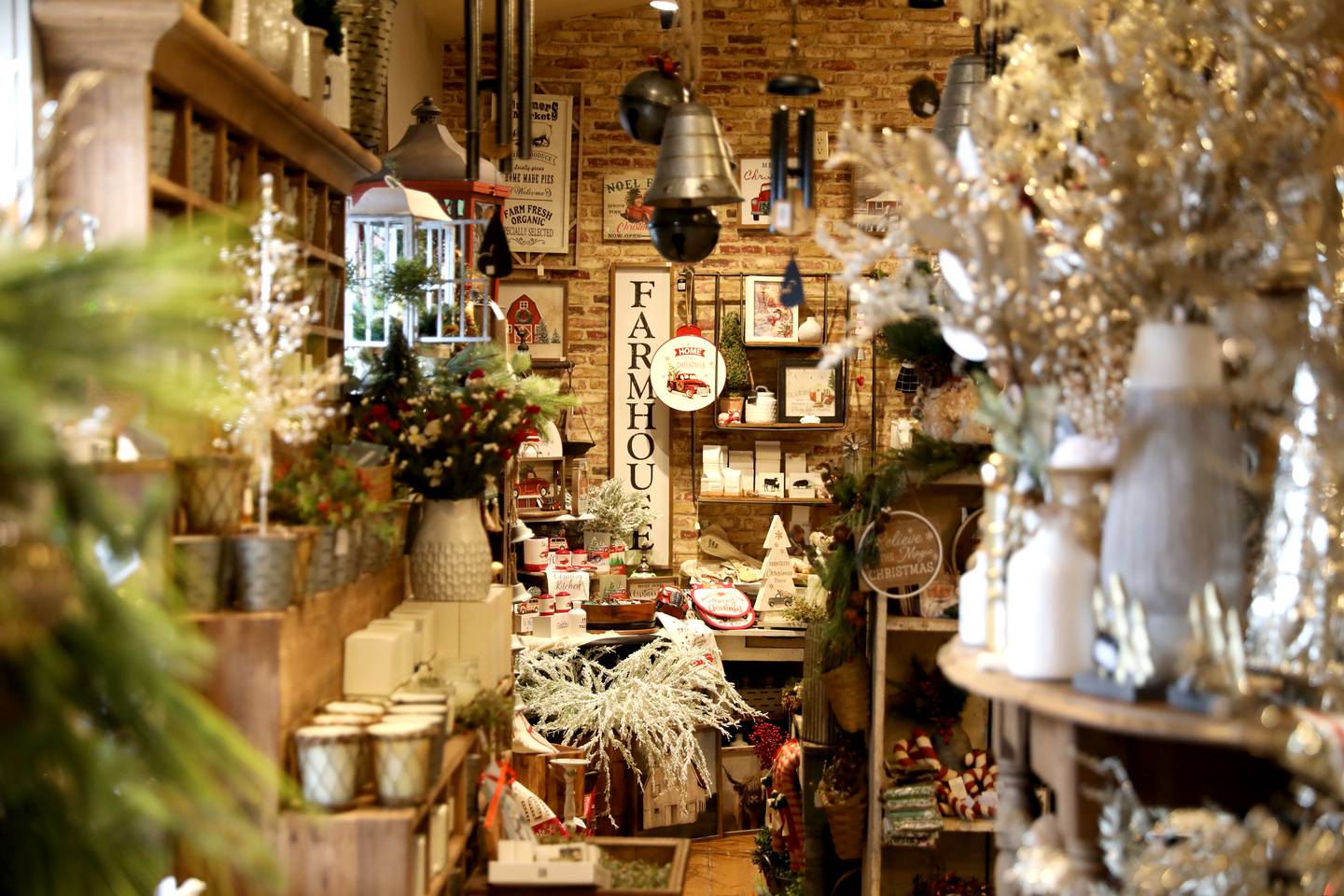 Just some of the holiday decor for sale at Trendy Finds gift shop and boutique in Plano. Trendy Finds has been open since 2019. Along with being a gift shop, it also sells home decor and is a ladies boutique.