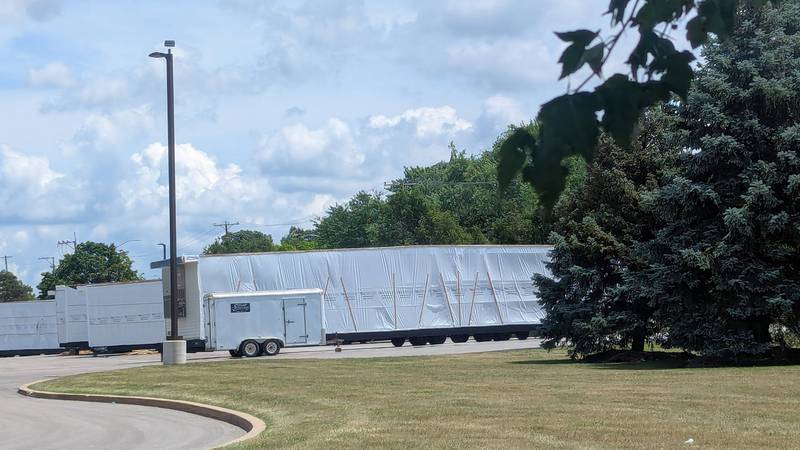 Troy Craughwell Elementary School in Joliet is adding modular classrooms to optimize space for the coming school year. The modular units are seen on Monday, June 30, 2025, in the school's parking lot.