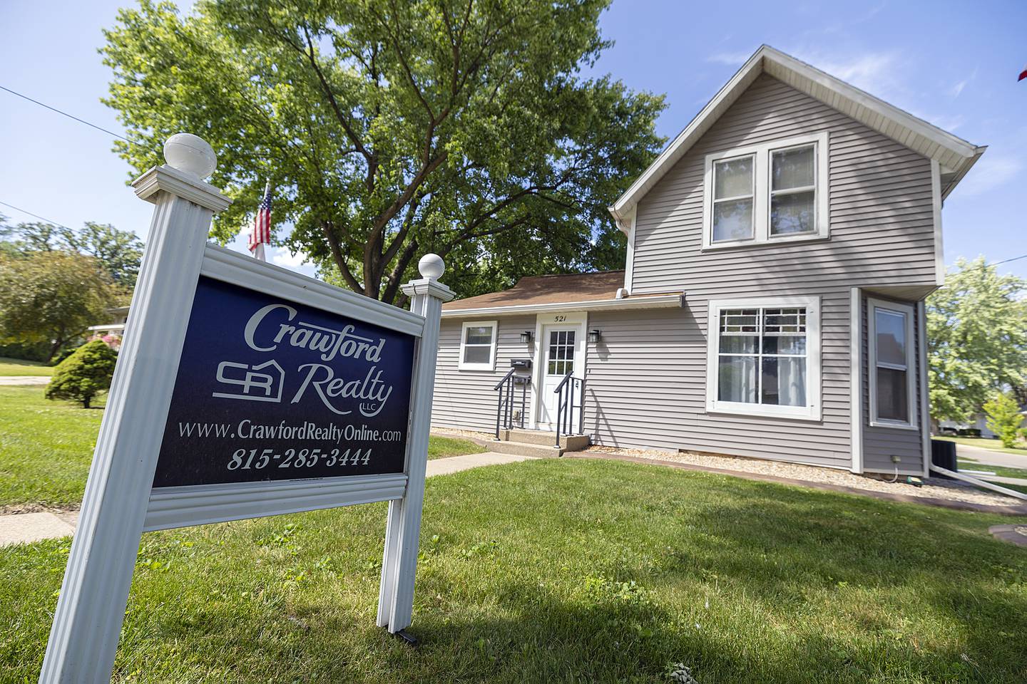 A home sits for sale Monday, June 23, 2025, in Dixon.