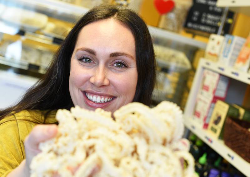 Lauren McLaughlin opened Ugly Noodle in Geneva in December, selling hosue-made gluten-free pasta and other allergen-free foods.