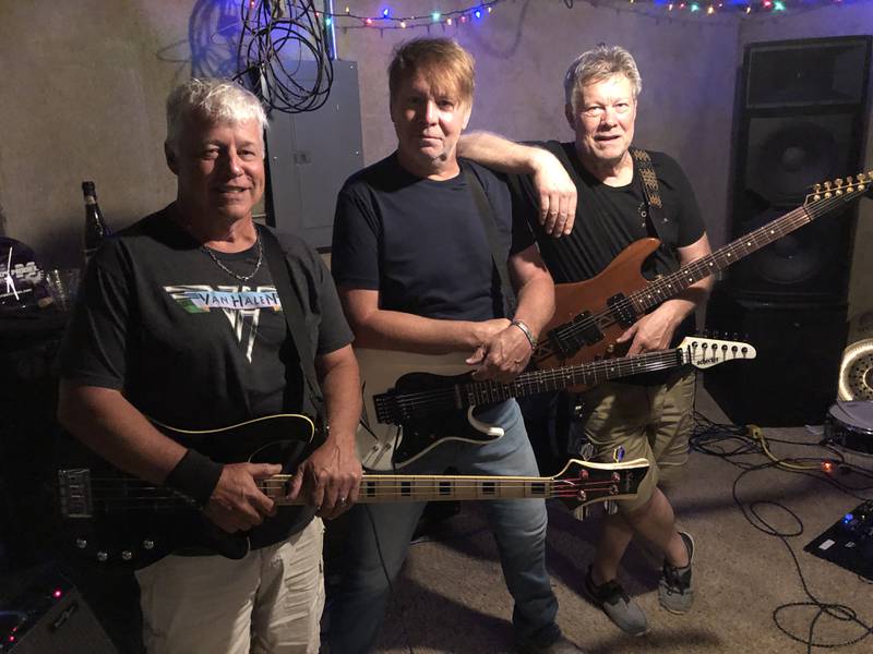 Original members of the McHenry rock band Moon are, from left, Brian Priest, Danny Schramm and Scott Thompson. The three are set to play a 45th reunion benefit concert with drummer Ken Schultz and Vaughn Schramm on Saturday, July 2025, at The Vixen in McHenry.
