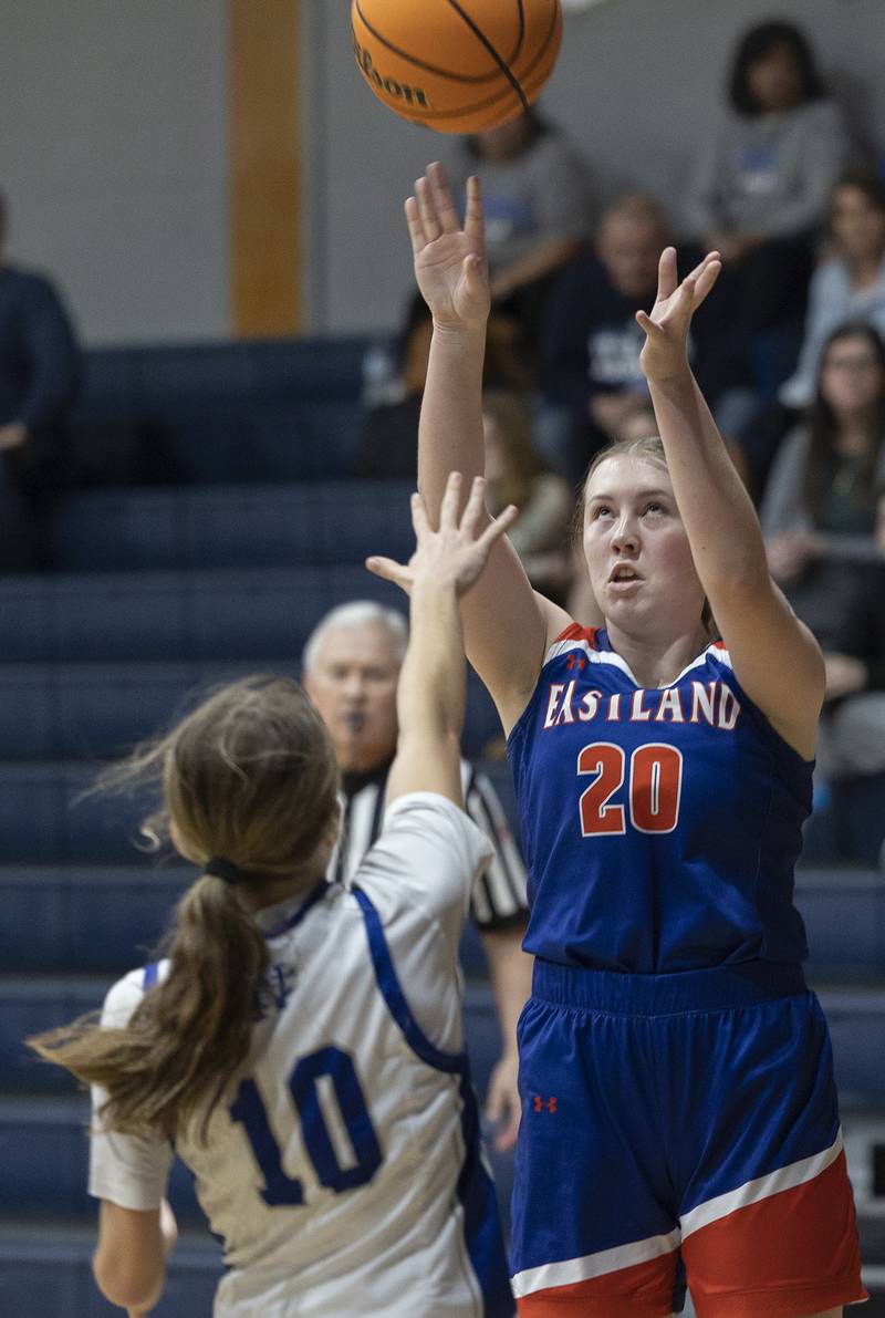 Eastland’s Izzy Ames puts up a shot Tuesday, Jan. 7, 2025, at Newman High School.