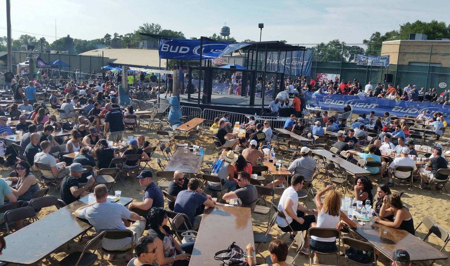 This 2014 image shows spectating areas for the popular Outdoor War MMA fights that took place at Sideouts Sports Tavern from 2005 to 2019. XFO Presents: Return of the Outdoor War on Aug. 9.