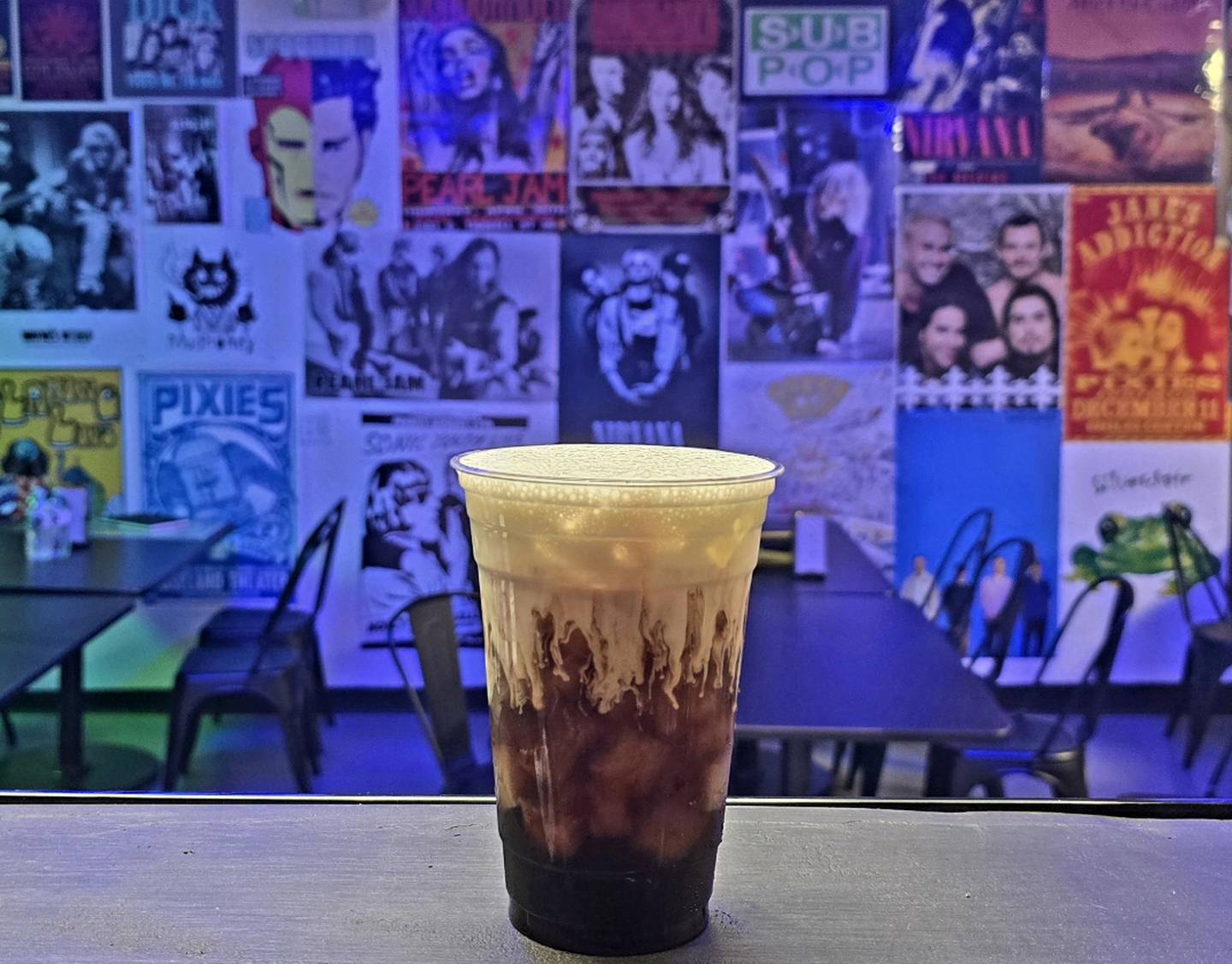 Distorted Soda & Sandwich's Dr. Pepper with vanilla, toasted marshmallow and house cream.