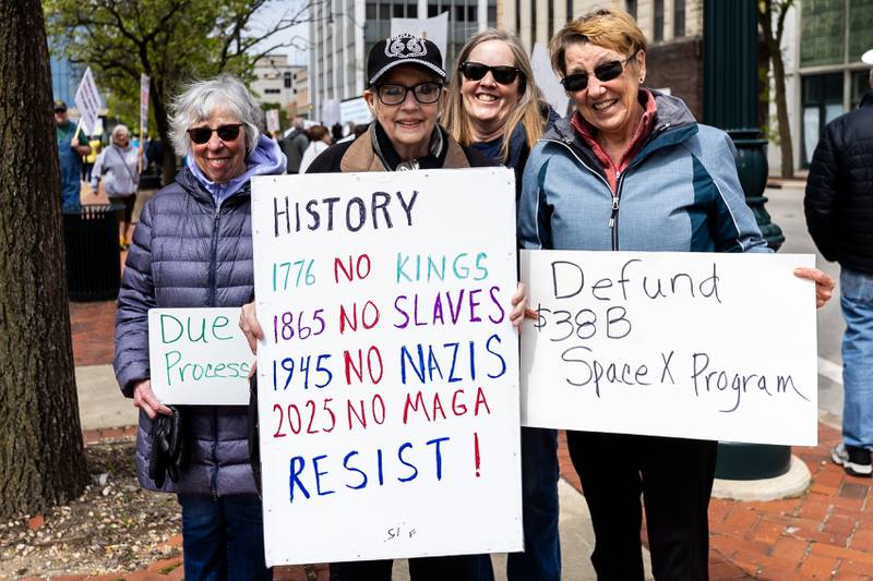 Ladies from Lockport's Lago Vista community enjoy the May Day Weekend Rally in Downtown Joliet on May 3, 2025.