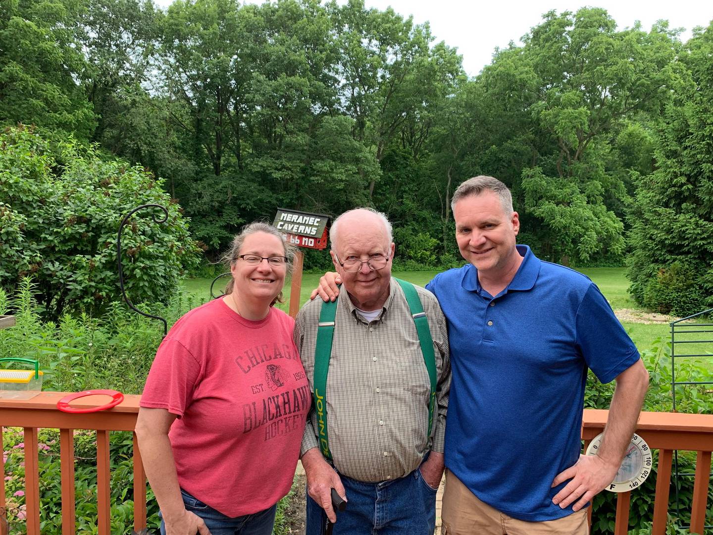 Jerry Taylor of Plainfield is pictured with his children Linda Taylor of Plainfield and Roy Taylor of Oswego at Jerry's most recent home in Sheridan.