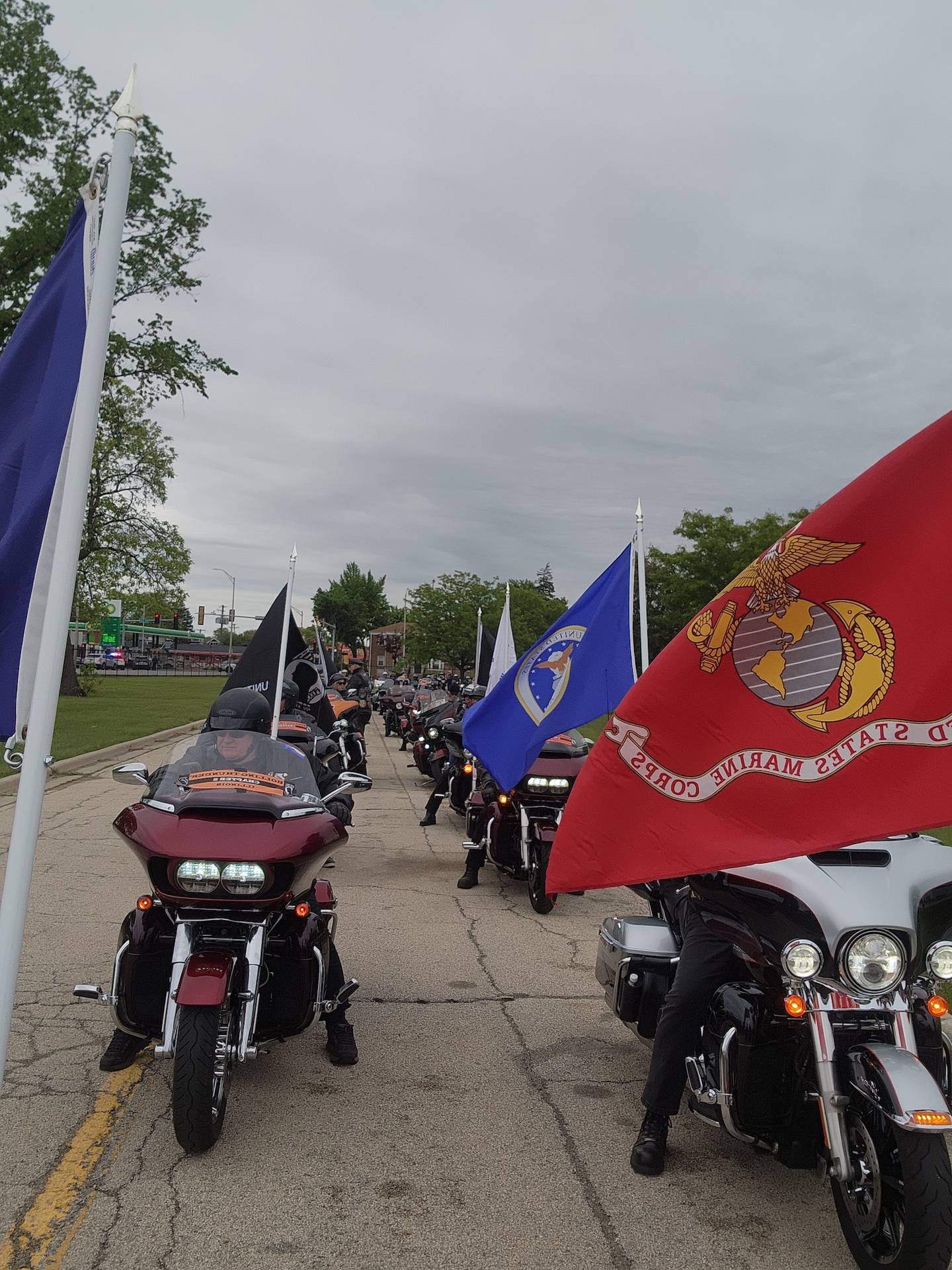 Participants in the 2025 Mid-America Demonstration Parade pass by the Edward Hines Jr. VA Hospital in Hines.