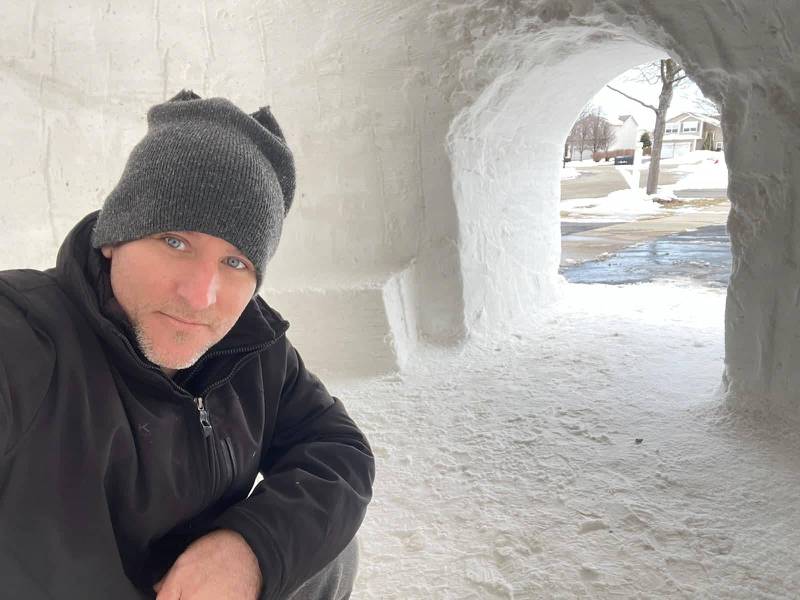 For the last five years, Lee Peters of Plainfield has built an igloo in the yard of his home. He used to build them with his father and sister when growing up and wanted to pass the skill to his own children.