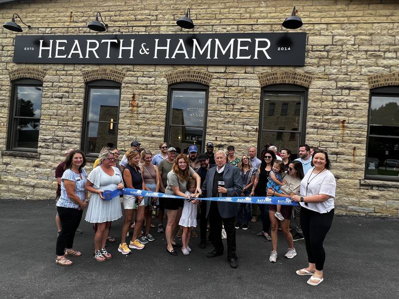 Hearth & Hammer celebrated its no location and store expansion with a ribbon-cutting ceremony on Friday, August 4, 2023 alongside representatives of the Batavia Chamber of Commerce.