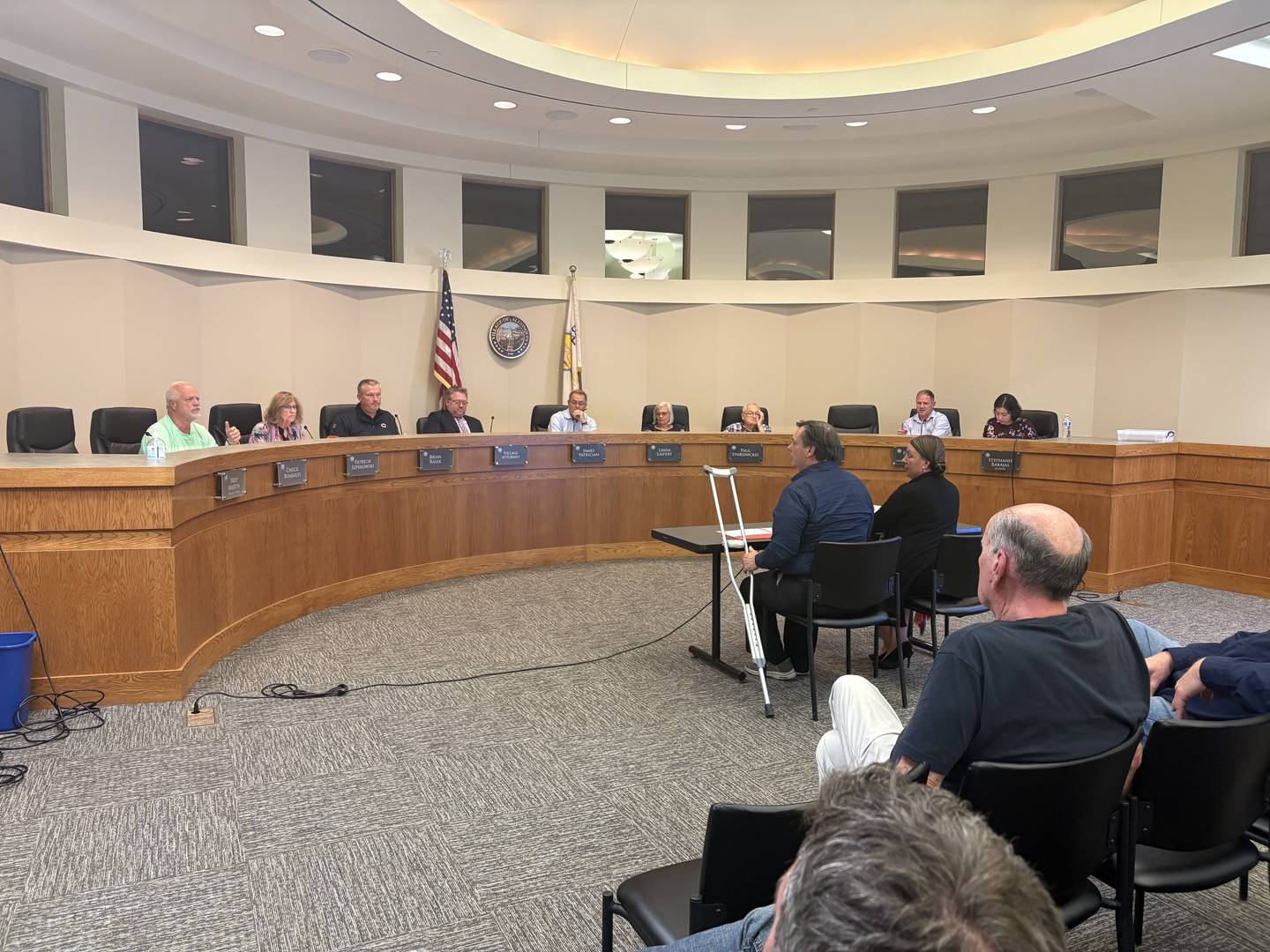 Petitioner for Soundbite venue and restaurant David Conklin speaks at an Algonquin Planning and Zoning Commission meeting Sept. 8, 2025.