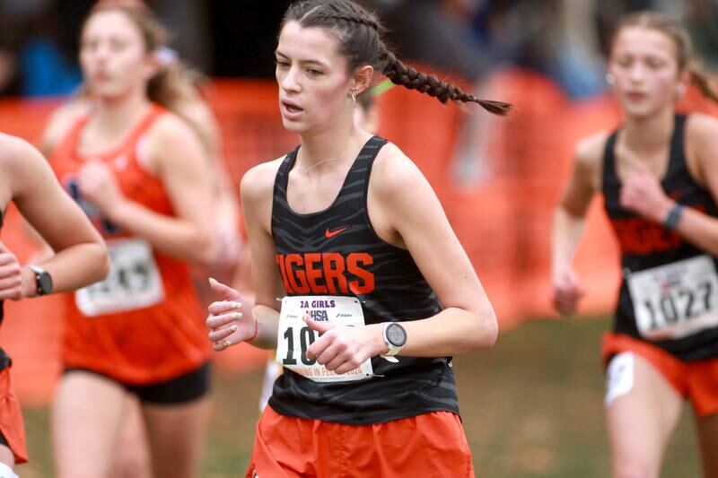 Crystal Lake Central's Jacqueline Orvis competes in the Class 2A State Cross Country Championships on Saturday, Nov. 9, 2024 at Detweiller Park in Peoria.