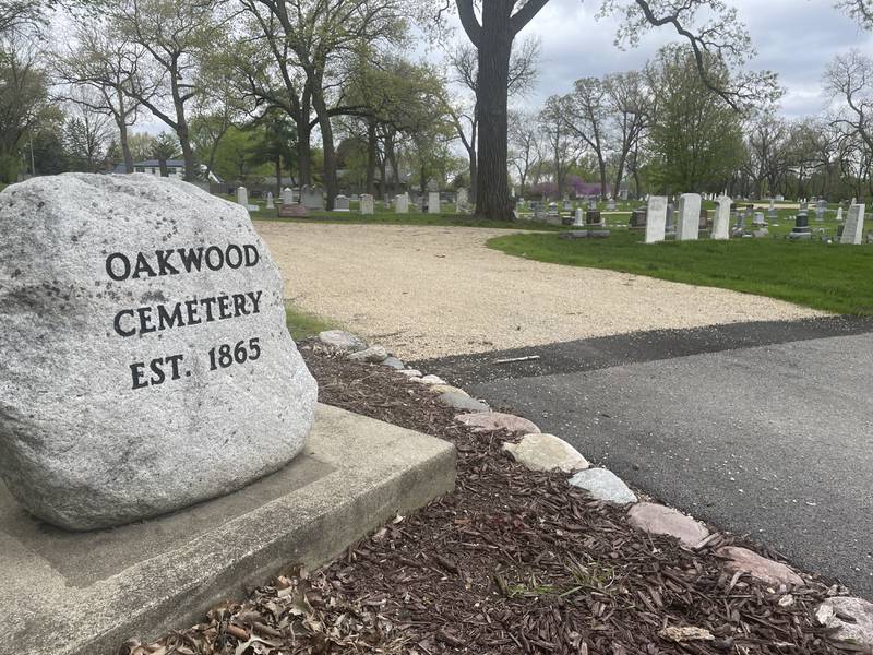 Oakwood Cemetery is seen May 5, 2025, at 611 to 615 N. First Street, in DeKalb.