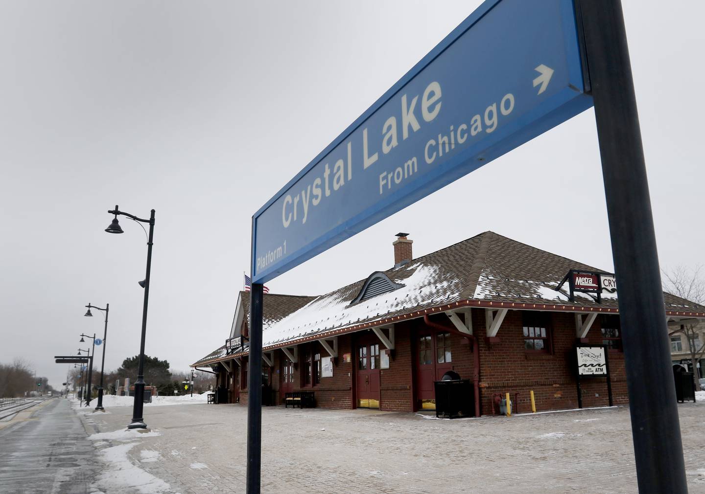The Metra station in downtown Crystal Lake on Thursday, Feb. 3, 2022. Crystal Lake and Cary are in the considering purchases their downtown stations after Union Pacific decided to sell this station and other commuter stations.