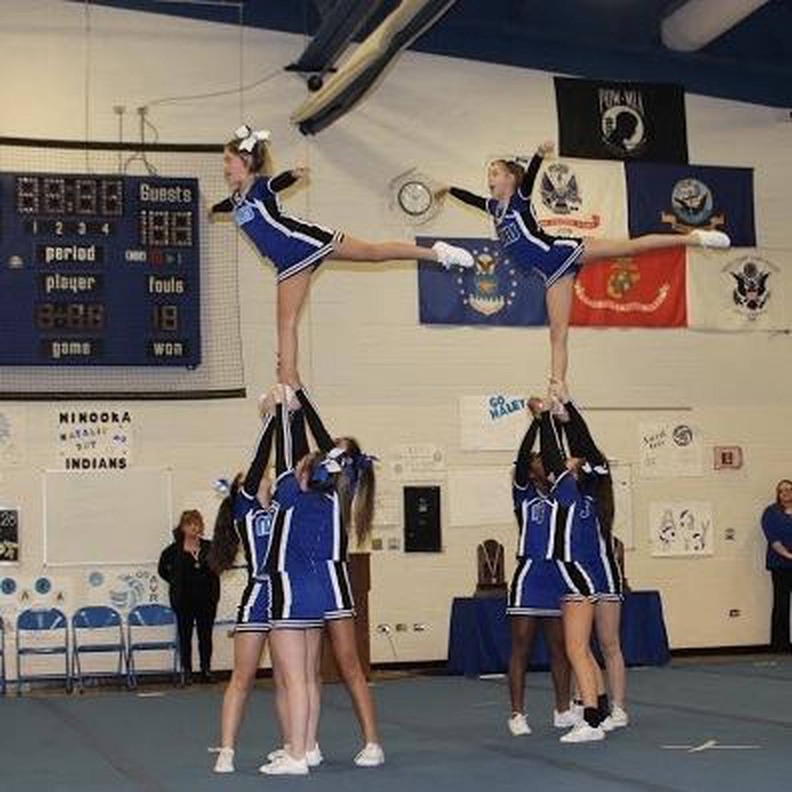 Minooka Junior High cheer team takes home firstplace title Shaw Local