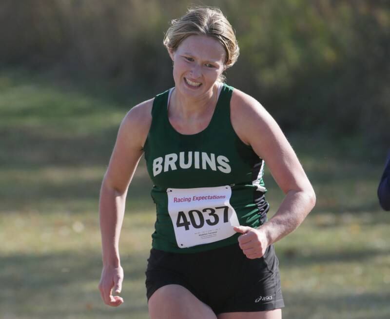 St. Bede's Madelyn Torrance runs in the Class 1A Regional Cross Country gils race on Saturday, Oct. 22, 2022 at the Seneca FFA Farm in Marseilles.