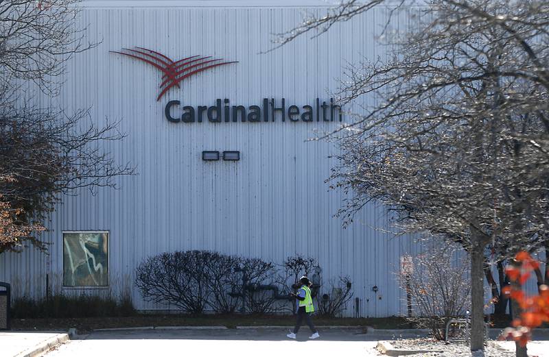An employee arrives at Cardinal Health on Tuesday Nov. 1, 2022. The company filed a Worker Adjustment and Retraining Notification, or WARN, Act notice that it planned to lay off 236 people at the facility at 815 Tek Drive in Crystal Lake starting Dec. 31, but city officials said a lease with a new company should save those jobs.