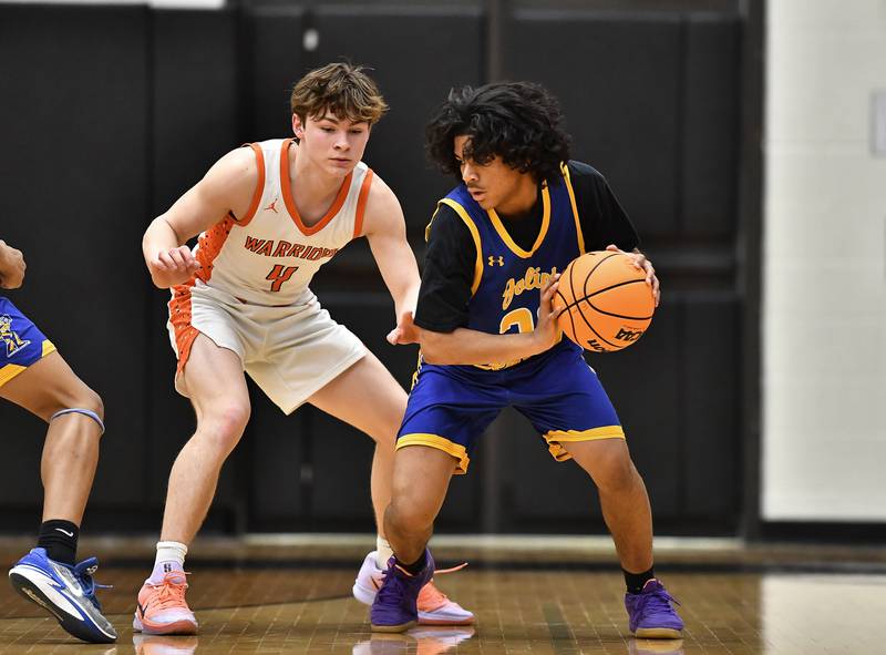 Joliet Central's Khobie Fowler (23) in action during the 4A Lockport Regional game against Lincoln-Way West on Monday, FEB. 23, 2026, at New Lenox.