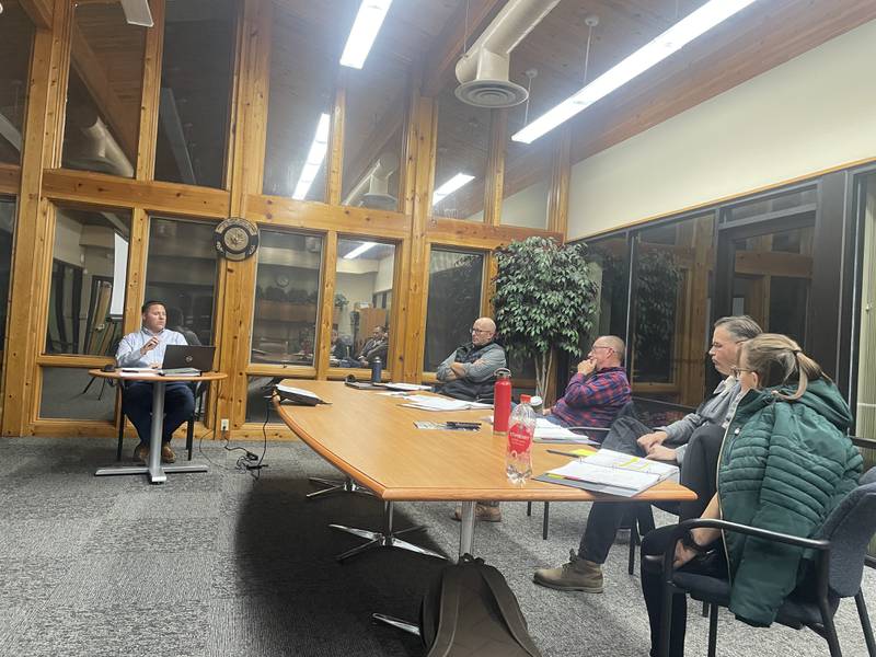 Some DeKalb Park Board members sit in on a Nov. 6, 2025, special meeting.