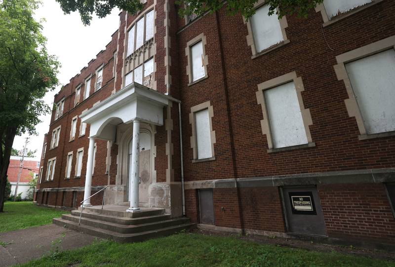 The long-vacant former St. Mary’s Hospital at 145 Fisk Ave. on Wednesday, July 30, 2025, in DeKalb.