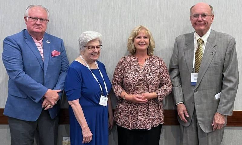 (Left to right); Kishwaukee College board vice-chair Robert Hammon, board secretary Kathleen Spears, president Laurie Borowicz, and board chair Bon Johnson