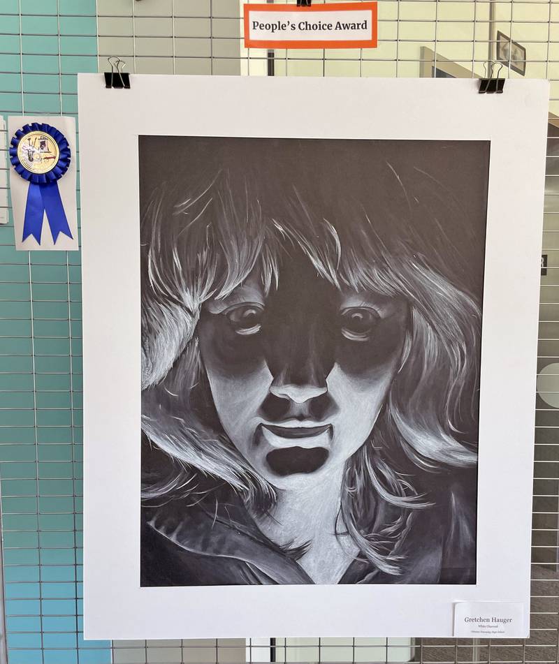 Gretchen Hauger’s “Portrait” earned the People’s Choice Award recently at the Illinois Valley Community College Spring Art Show. The show was open to high school and college artists, whose work was displayed in the college Fine Arts Division lobby prior to the awards ceremony last week. Hauger is an Ottawa High School student.