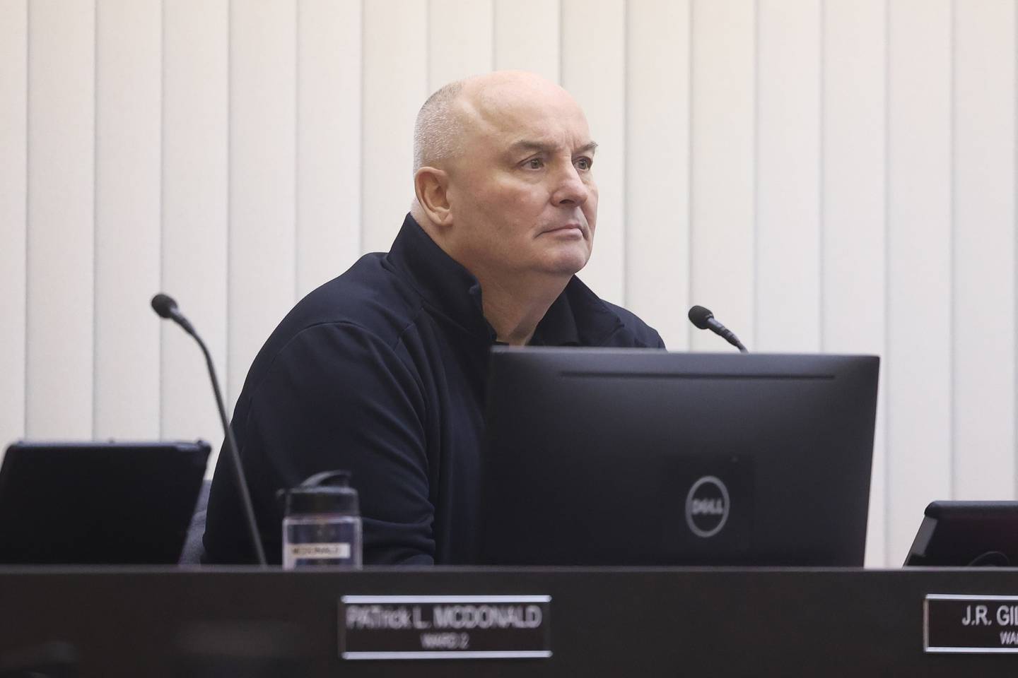 Alderman JR Gillogly, 2nd Ward, listens to a speaker at the Lockport City Council meeting on Wednesday, Feb. 7th 2024 in Lockport.