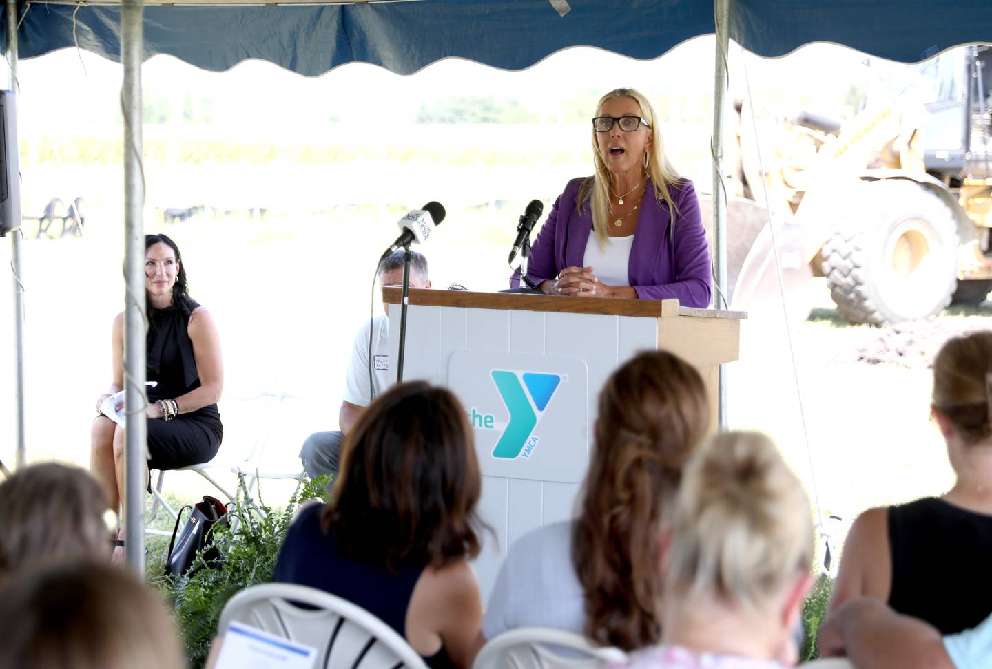 State Sen. Sue Rezin speaks during a groundbreaking ceremony for the East Branch of the Fox Valley Family YMCA on Tuesday, Aug. 27, 2024 in Bristol.