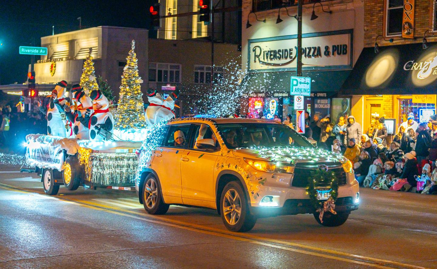 Garage 31 of North Aurora took first place in the business category at the St. Charles Electric Christmas Parade on Nov. 25, 2023.