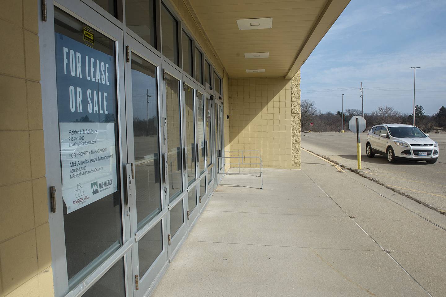 A vehicle passes by the Shopko building on north Galena in DIxon Monday, March 14, 2022. The building has been sold.