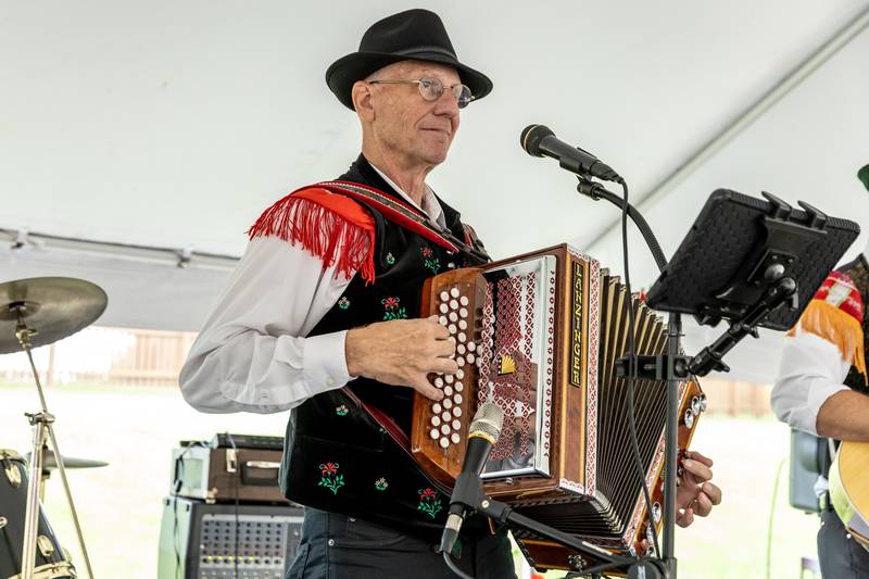 Ray Koncar performs at the Slovenian Grape Harvest Festival at Rivals Park Picnic Grounds in Joliet on Sept. 29, 2024.