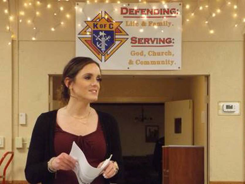 Ashley Lawrenz, a nurse certified by the American College of Surgeons Committee on Trauma, presented a first-aid program at a special family night on Monday at the Dixon KayCee Hall.