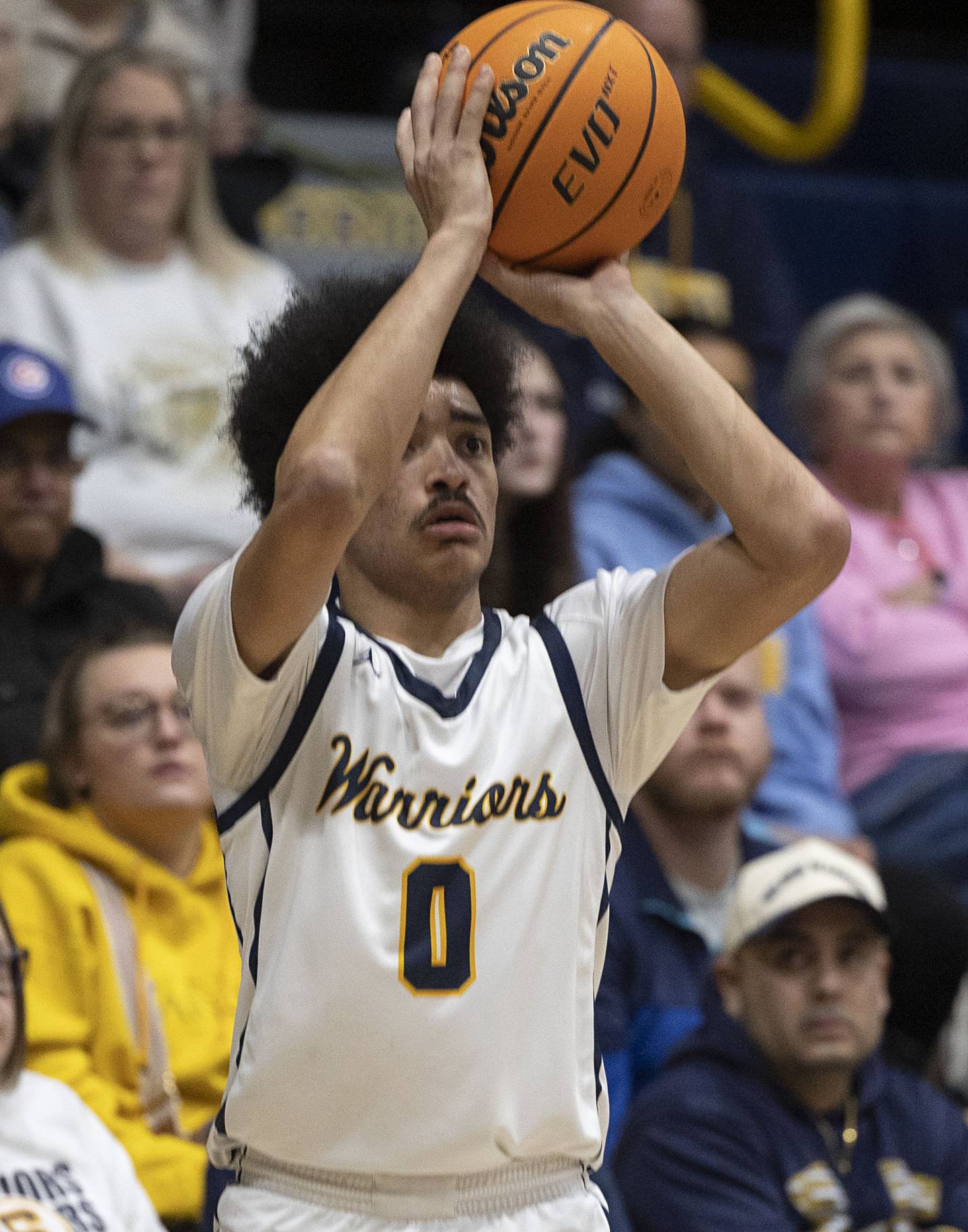 Sterling’s Xavian Prather puts up a three point shot against Quincy Friday, Jan. 30, 2026.