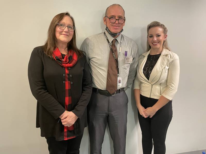 Illinois Valley Community College faculty granted tenure Thursday, Feb. 9, 2023, were Nancy McDonnell, left, Ricky Pretzsch and Kaity Ritter.