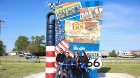 Photos: New Route 66 sculpture at Joliet raceway