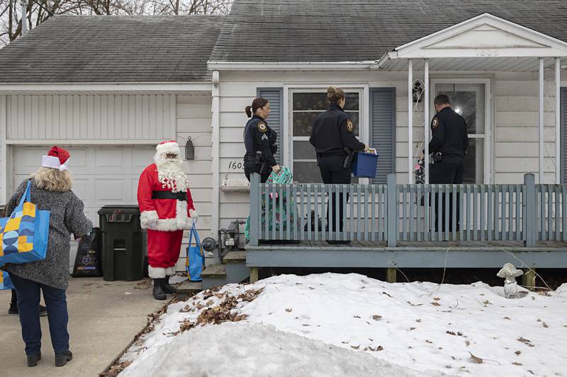 Santa and his PD squad make a stop Monday, Dec. 22, 2025, during RFPD’s Operation Santa.