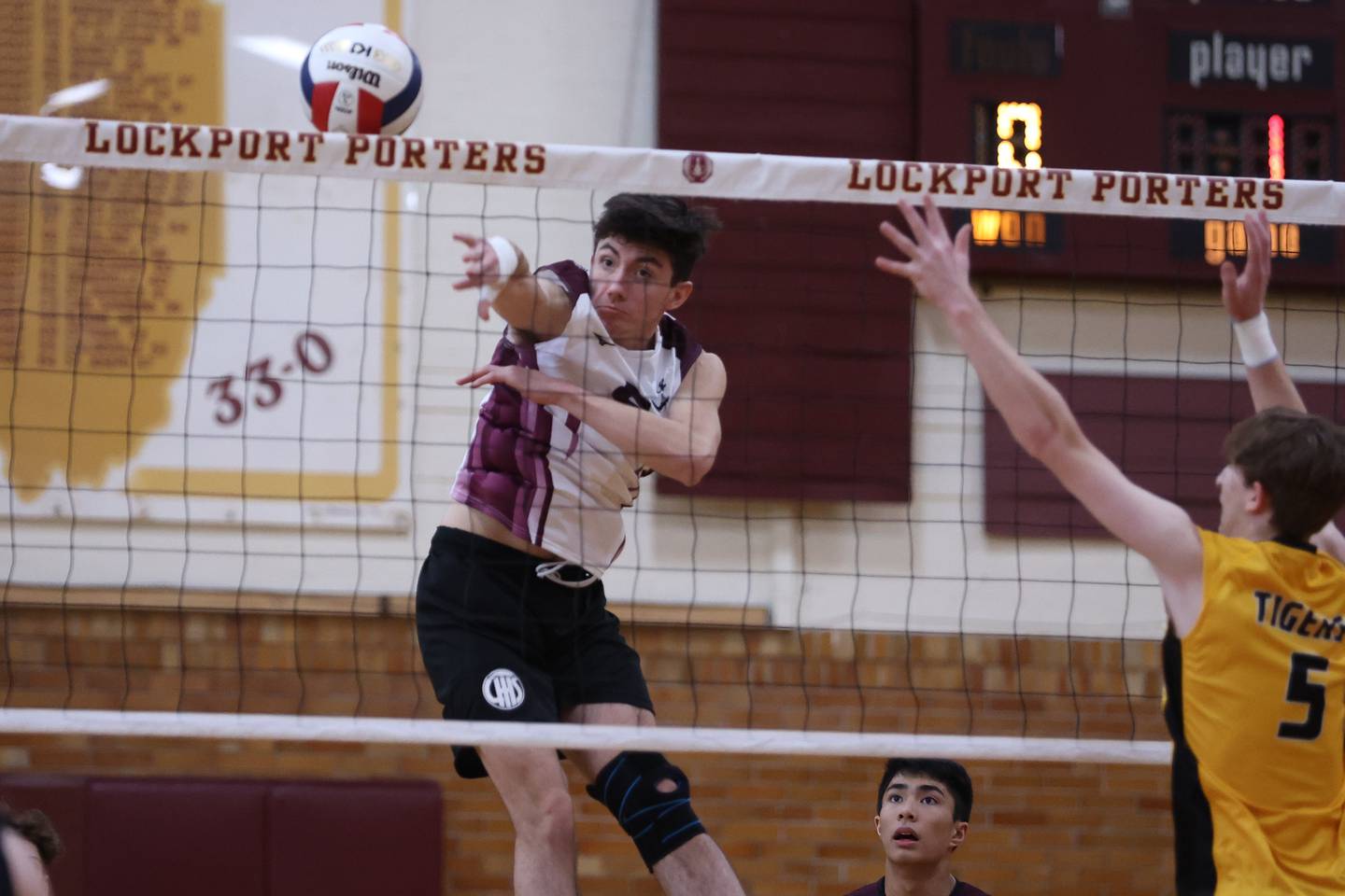 Lockport’s Ben Murdoch hits a shot against Joliet West. Tuesday, Mar. 29, 2022, in Lockport.