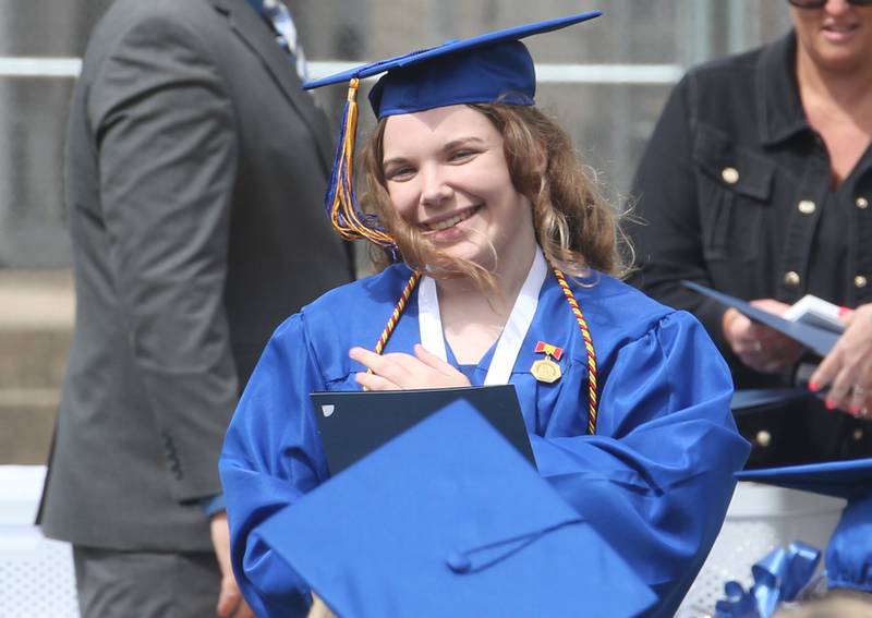 Princeton graduate Norah Schultz. receives her award during the 156th annual Commencement on Saturday, May 17, 2025 at Bryant Field.