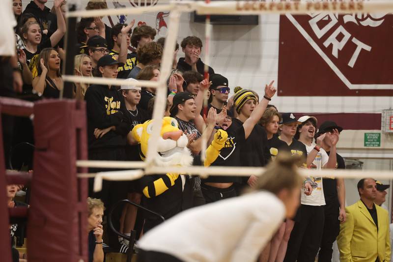 Joliet West fans pack the student section to cheer on the Tigers against Sandburg in the in the Class 4A Lockport Sectional title match on Wednesday.