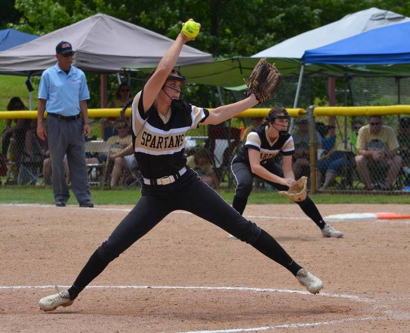 Faith Reynolds throws a pitch during Sycamore's Class 3A state championship win over St. Francis Saturday, June 8, 2019.