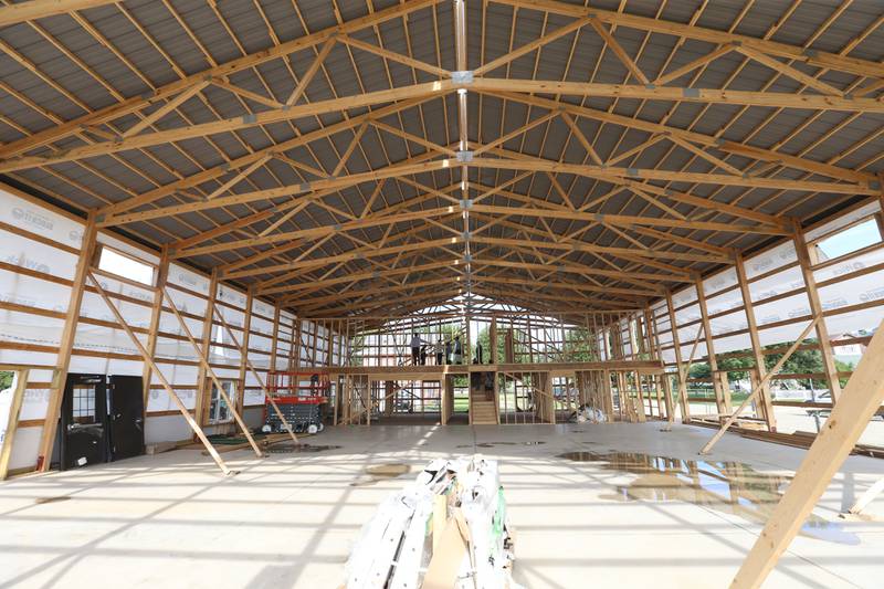 A view of the interior construction of the new Second Story Teen Center building on Tuesday, July 30, 2024 in Princeton. Construction continues on a new 6,000 square foot building, located at 125 N. Main St. It will increase the capacity for providing numerous educational, mentorship, health, nutritional and social programs for Bureau County youth in sixth through 12th grades. Second Teen Second Story Teen Center is a nonprofit 501(c)3 free organization servicing Bureau County as a teen drop in center for two nights per week for youngsters grades 6-12. The center is open Tuesday's from 4p.m.-8p.m. and Friday's  6:30p.m.-11:00 p.m. On average 170 youths per week or just over 8000 youths were served in 2023. Each youth is served free meals and have the opportunity to visit with their friends and enjoy many various games. Through out the year motivational speakers will visit that helps students learn. A food and clothing pantry are  available to all youths. Two post secondary scholarship funds are available to teens seeking post-secondary education at colleges or trade schooling. Second Story is funded solely on private donations and the building committee is seeking financial and in-kind donations to invest in the future of the youth of Bureau County and their communities.